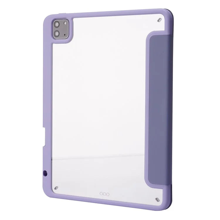 For iPad Air 13 (2024) Case PU Leather+TPU+Acrylic Smart Tablet Cover with Origami Stand