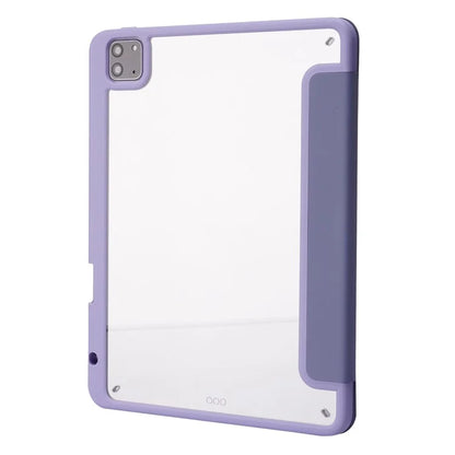 For iPad Air 13 (2024) Case PU Leather+TPU+Acrylic Smart Tablet Cover with Origami Stand