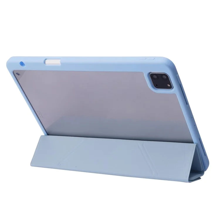 For iPad Air 13 (2024) Case PU Leather+TPU+Acrylic Smart Tablet Cover with Origami Stand
