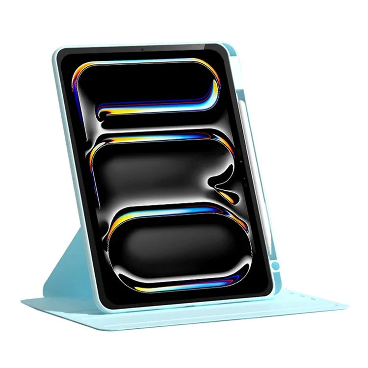 For iPad Pro 11 (2024) Case PU Leather+Acrylic+TPU Rotating Tablet Cover Auto Wake / Sleep