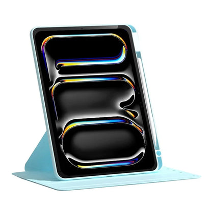 For iPad Pro 11 (2024) Case PU Leather+Acrylic+TPU Rotating Tablet Cover Auto Wake / Sleep