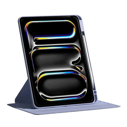 For iPad Pro 11 (2024) Case PU Leather+Acrylic+TPU Rotating Tablet Cover Auto Wake / Sleep