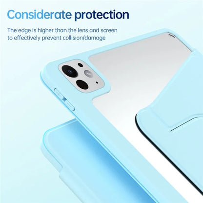 For iPad Pro 11 (2024) Case PU Leather+Acrylic+TPU Rotating Tablet Cover Auto Wake / Sleep