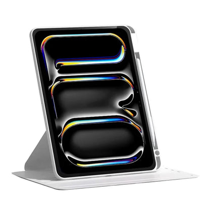 For iPad Pro 11 (2024) Case PU Leather+Acrylic+TPU Rotating Tablet Cover Auto Wake / Sleep