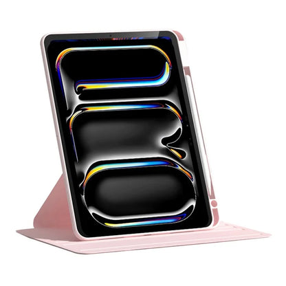 For iPad Pro 11 (2024) Case PU Leather+Acrylic+TPU Rotating Tablet Cover Auto Wake / Sleep