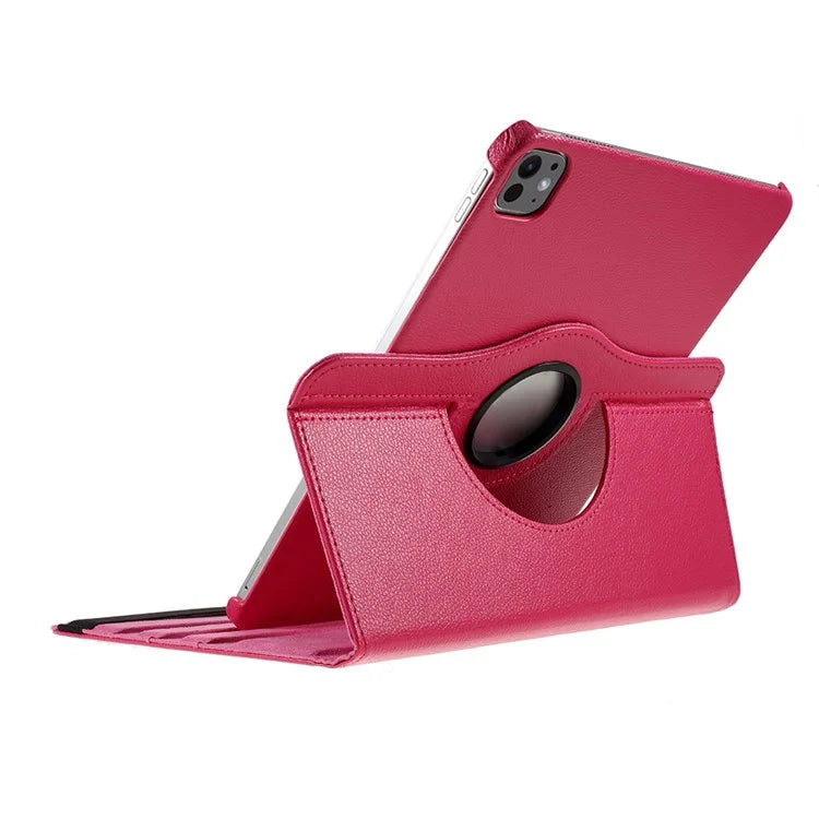 For iPad Pro 11 (2024) Case Rotating Stand PU Leather Protective Cover