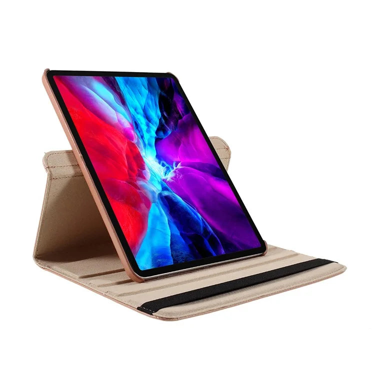 For iPad Pro 11 (2024) Case Rotating Stand PU Leather Protective Cover Gold