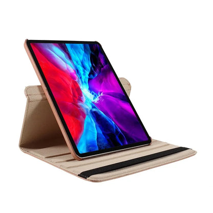For iPad Pro 11 (2024) Case Rotating Stand PU Leather Protective Cover Gold
