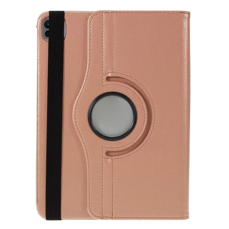 For iPad Pro 11 (2024) Case Rotating Stand PU Leather Protective Cover Gold