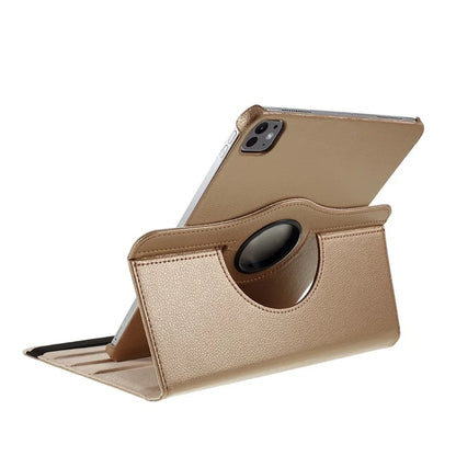 For iPad Pro 11 (2024) Case Rotating Stand PU Leather Protective Cover