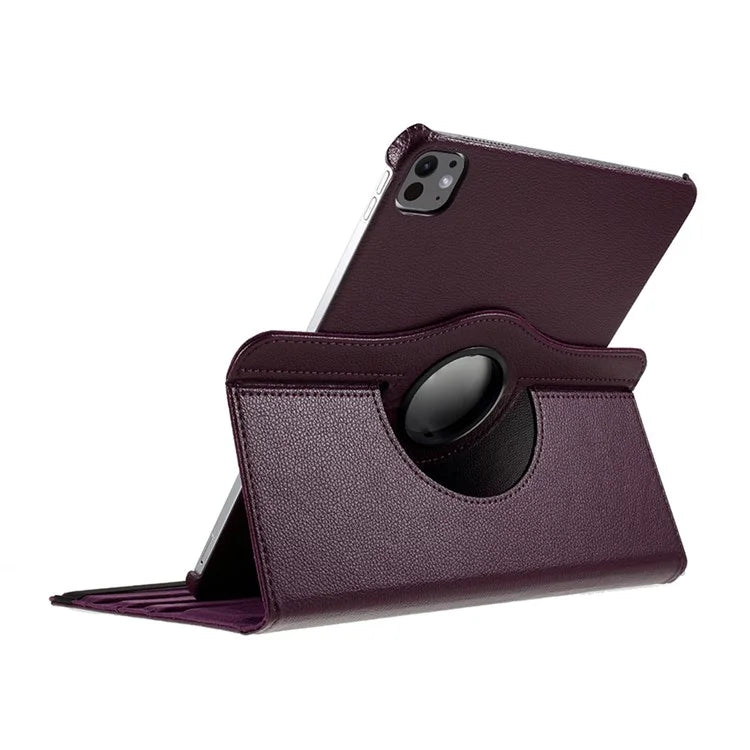 For iPad Pro 11 (2024) Case Rotating Stand PU Leather Protective Cover