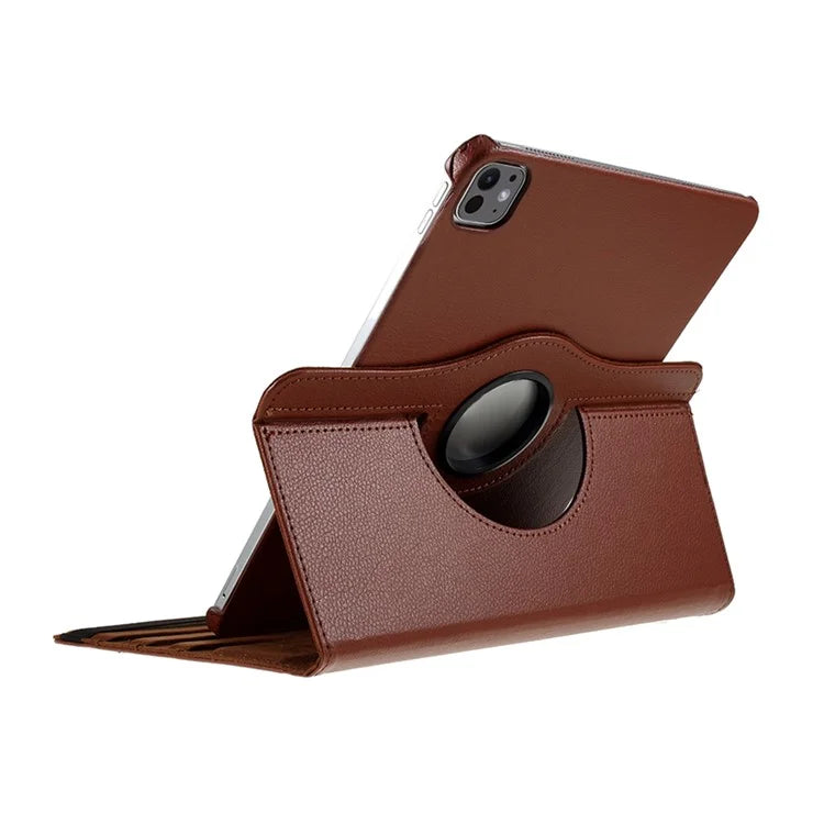 For iPad Pro 11 (2024) Case Rotating Stand PU Leather Protective Cover