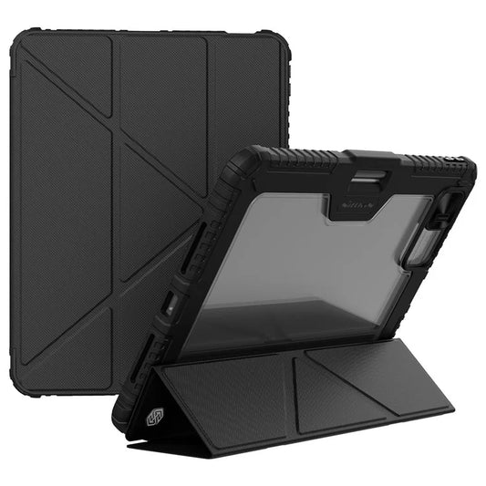 NILLKIN Bumper Leather Case Pro for iPad Pro 13 (2024) Tablet Cover Anti-Fall Auto Wake  /  Sleep Case