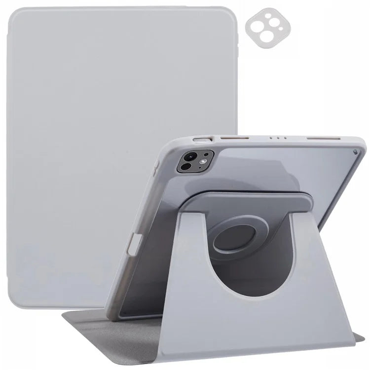 For iPad Pro 11 (2024) Case Magnetic Detachable PU Leather Stand Tablet Cover with Pen Slot