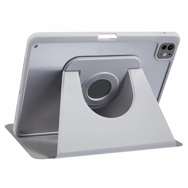 For iPad Pro 11 (2024) Case Magnetic Detachable PU Leather Stand Tablet Cover with Pen Slot