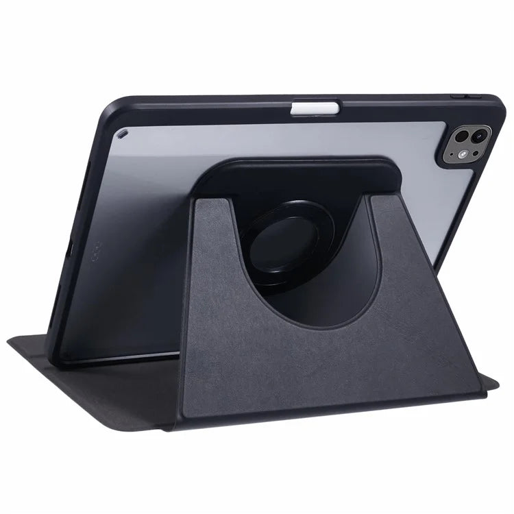 For iPad Pro 11 (2024) Case Magnetic Detachable PU Leather Stand Tablet Cover with Pen Slot