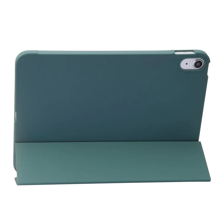 For iPad Air 11 (2024) Case Honeycomb Texture Tri-fold Stand Leather Tablet Coverish Green