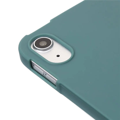 For iPad Air 11 (2024) Case Honeycomb Texture Tri-fold Stand Leather Tablet Coverish Green