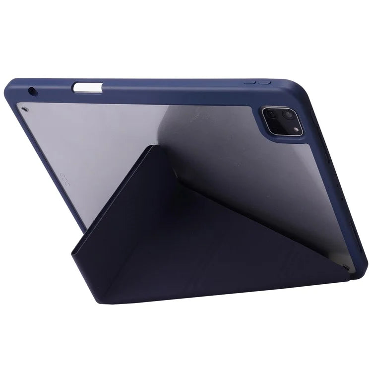 For iPad Pro 11 (2024) Case Origami Stand Leather Smart Cover with Pen Holder