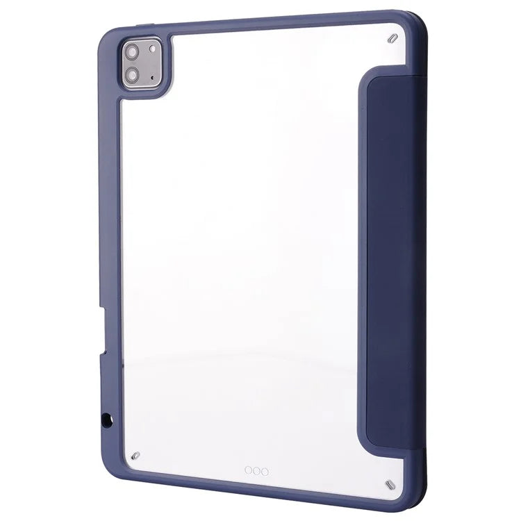 For iPad Pro 11 (2024) Case Origami Stand Leather Smart Cover with Pen Holder