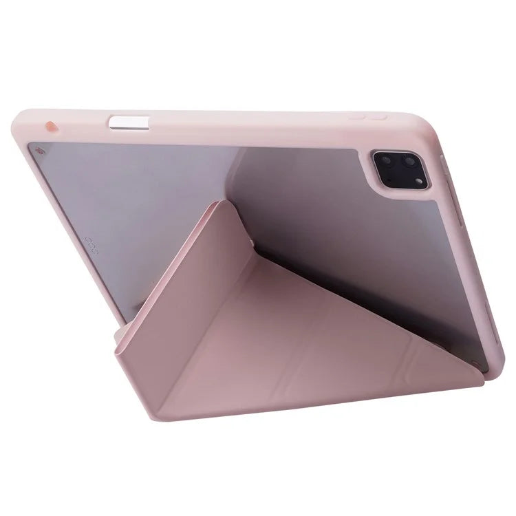 For iPad Pro 11 (2024) Case Origami Stand Leather Smart Cover with Pen Holder