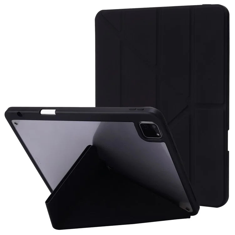 For iPad Pro 11 (2024) Case Origami Stand Leather Smart Cover with Pen Holder