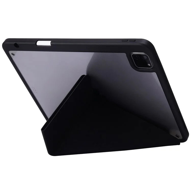 For iPad Pro 11 (2024) Case Origami Stand Leather Smart Cover with Pen Holder