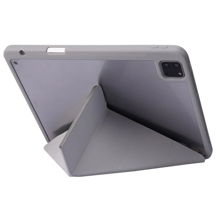 For iPad Pro 11 (2024) Case Origami Stand Leather Smart Cover with Pen Holder