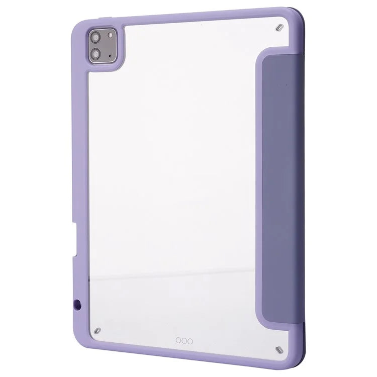 For iPad Pro 11 (2024) Case Origami Stand Leather Smart Cover with Pen Holder