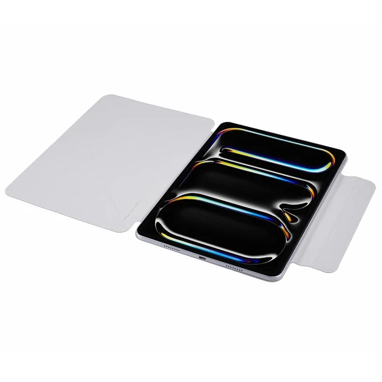 For iPad Pro 11 (2024) Tablet Cover Magnetic PU Leather Protective Case with Stand