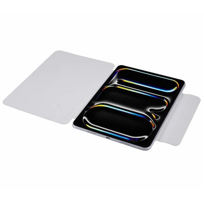 For iPad Pro 11 (2024) Tablet Cover Magnetic PU Leather Protective Case with Stand