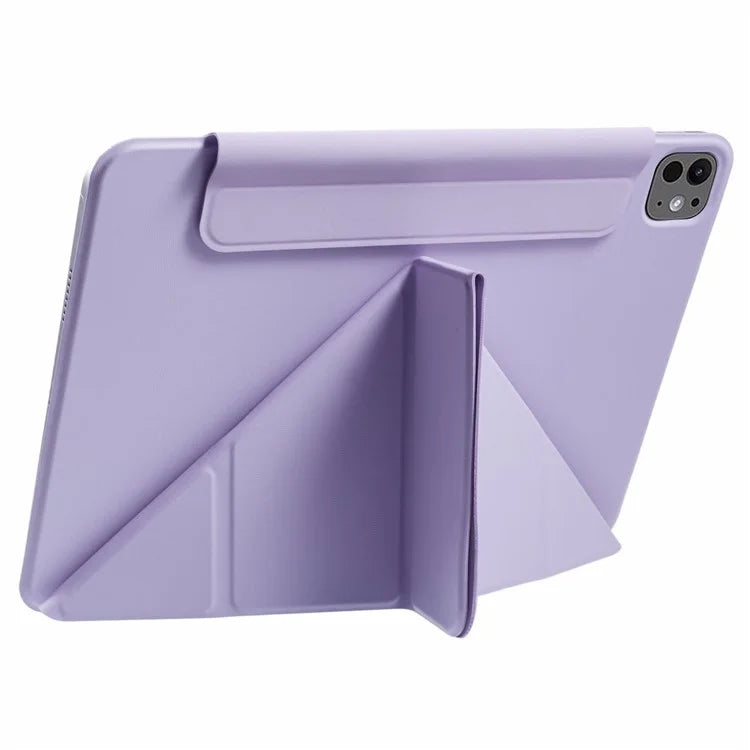 For iPad Pro 11 (2024) Tablet Cover Magnetic PU Leather Protective Case with Stand