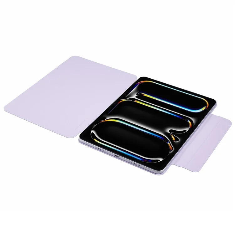 For iPad Pro 11 (2024) Tablet Cover Magnetic PU Leather Protective Case with Stand