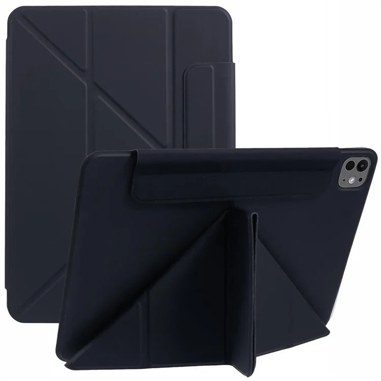 For iPad Pro 11 (2024) Tablet Cover Magnetic PU Leather Protective Case with Stand