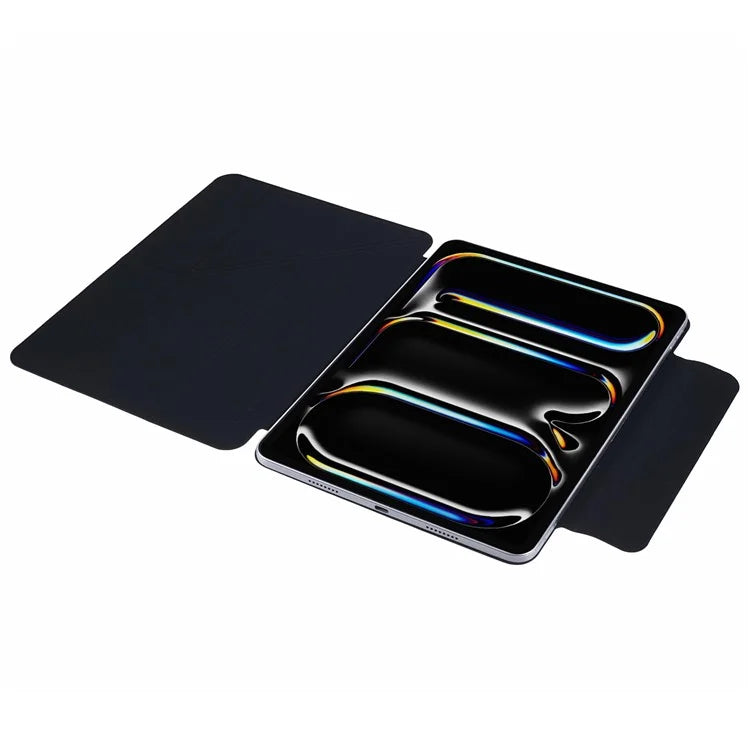 For iPad Pro 11 (2024) Tablet Cover Magnetic PU Leather Protective Case with Stand