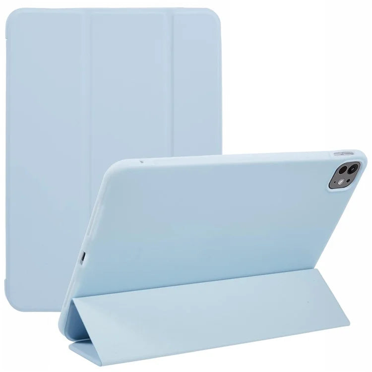 For iPad Pro 11 (2024) Case Tri-Fold Stand PU Leather + TPU Smart Cover