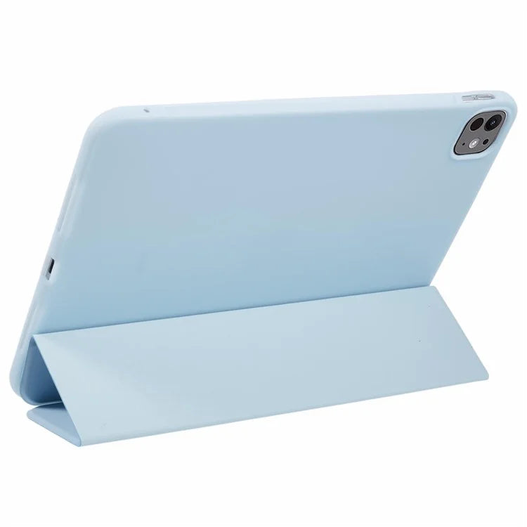 For iPad Pro 11 (2024) Case Tri-Fold Stand PU Leather + TPU Smart Cover