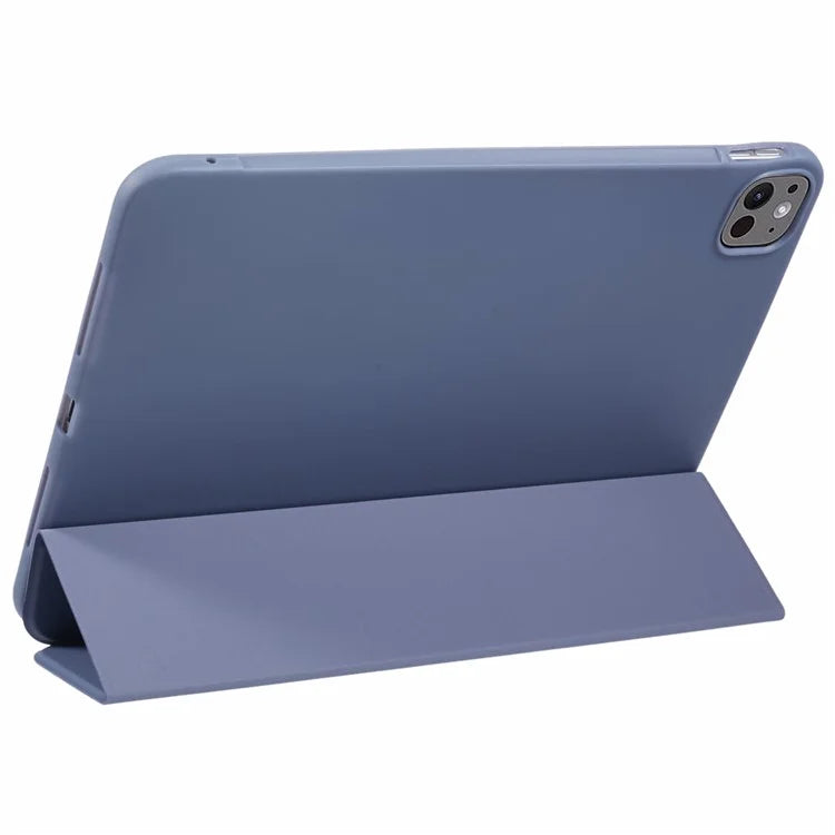 For iPad Pro 11 (2024) Case Tri-Fold Stand PU Leather + TPU Smart Cover