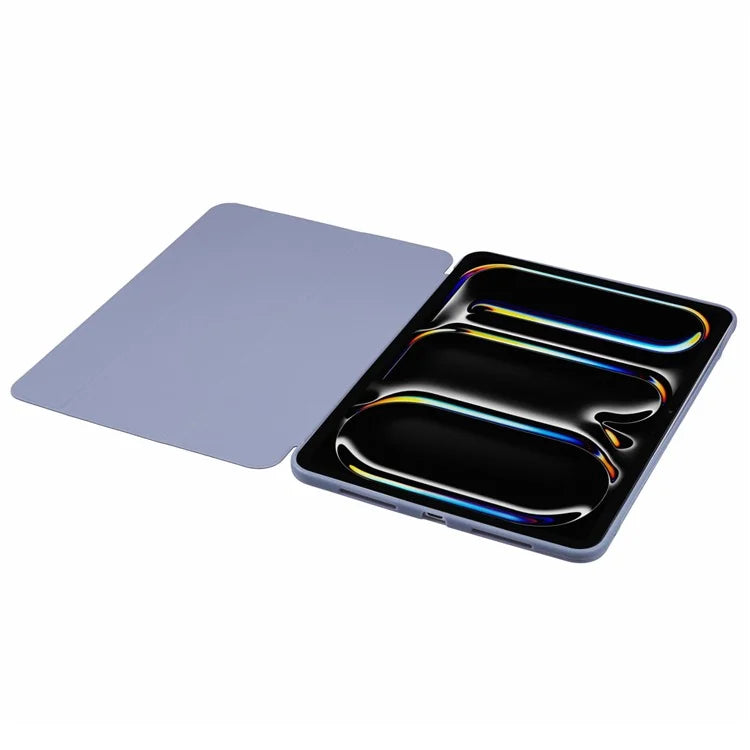 For iPad Pro 11 (2024) Case Tri-Fold Stand PU Leather + TPU Smart Cover
