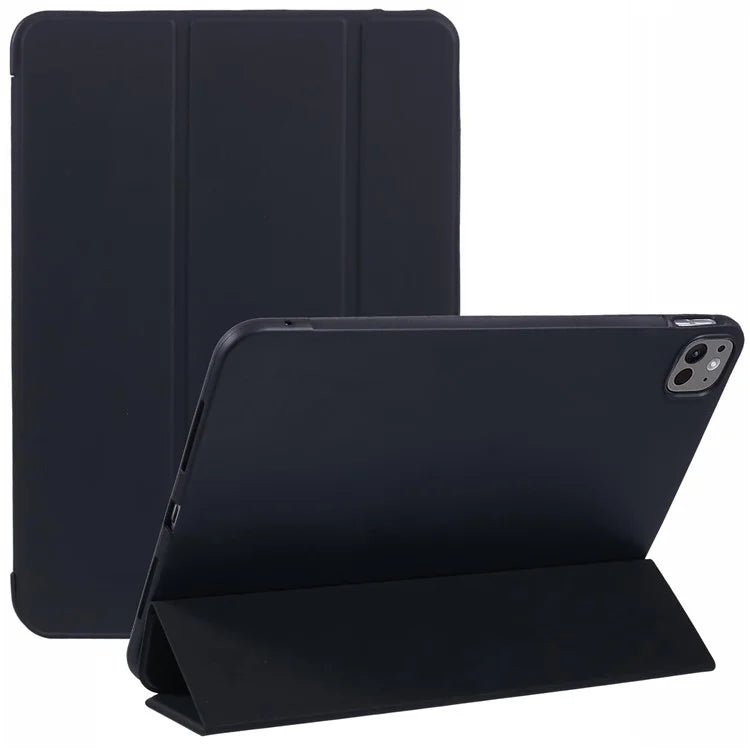 For iPad Pro 11 (2024) Case Tri-Fold Stand PU Leather + TPU Smart Cover