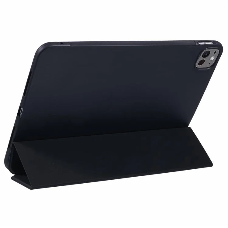 For iPad Pro 11 (2024) Case Tri-Fold Stand PU Leather + TPU Smart Cover