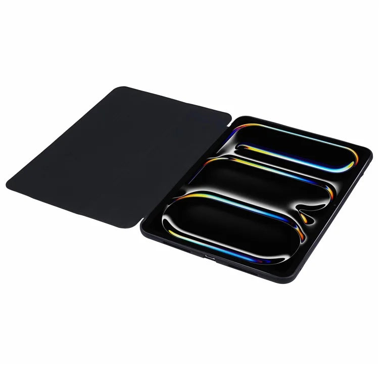 For iPad Pro 11 (2024) Case Tri-Fold Stand PU Leather + TPU Smart Cover