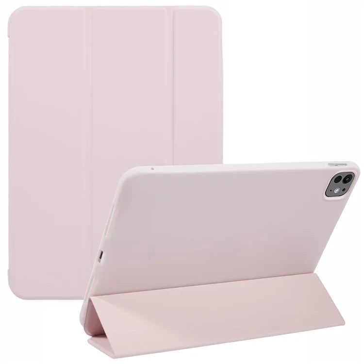 For iPad Pro 11 (2024) Case Tri-Fold Stand PU Leather + TPU Smart Cover