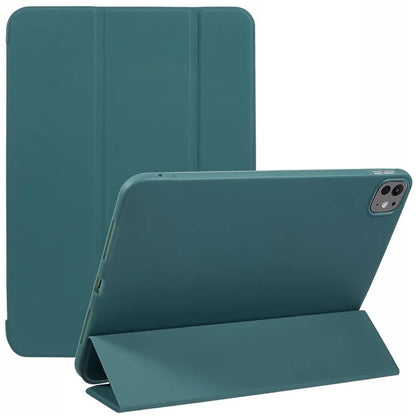 For iPad Pro 11 (2024) Case Tri-Fold Stand PU Leather + TPU Smart Cover