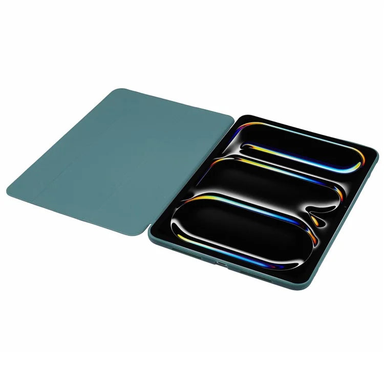 For iPad Pro 11 (2024) Case Tri-Fold Stand PU Leather + TPU Smart Cover