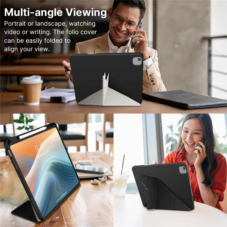 JTLEGEND For iPad Air 13 (2024) / iPad Pro 12.9 (2020) / (2021) / (2022) Case Origami Stand PU Leather Tablet Cover