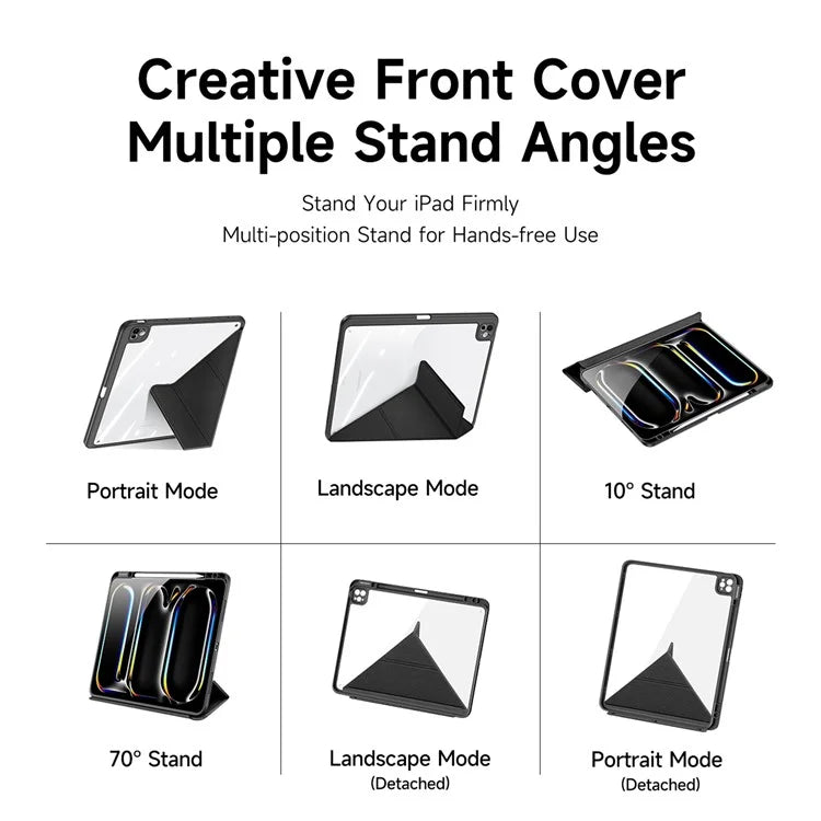 DUX DUCIS Magi Series for iPad Pro 13 (2024) Case PU Leather+PC+TPU Tablet Cover Support Auto Wake / Sleep