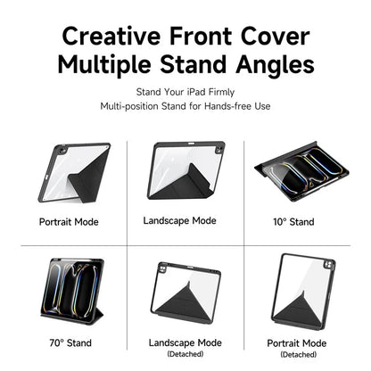 DUX DUCIS Magi Series for iPad Pro 13 (2024) Case PU Leather+PC+TPU Tablet Cover Support Auto Wake / Sleep