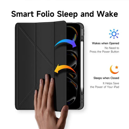 DUX DUCIS Magi Series for iPad Pro 13 (2024) Case PU Leather+PC+TPU Tablet Cover Support Auto Wake / Sleep