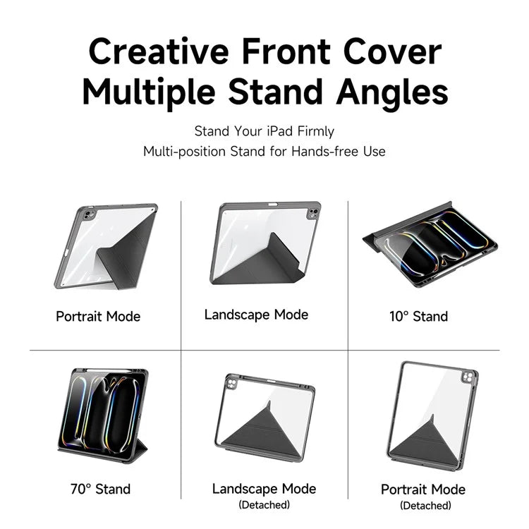 DUX DUCIS Magi Series for iPad Pro 13 (2024) Case PU Leather+PC+TPU Tablet Cover Support Auto Wake / Sleep